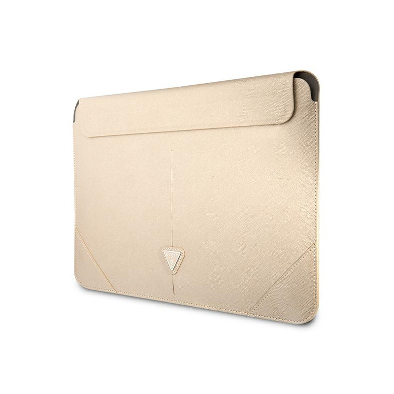 Etui Na Notebooka 13 " / 14 " Guess Saffiano Triangle Logo Sleeve Beżowy