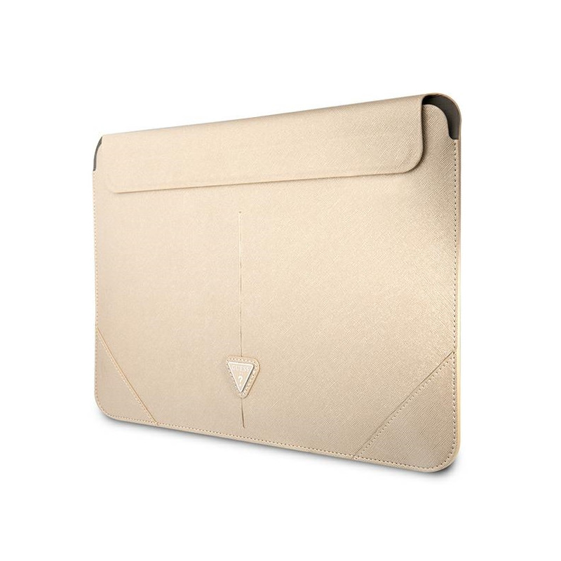 Etui Na Notebooka 16 " Guess Saffiano Triangle Logo Sleeve Beżowy