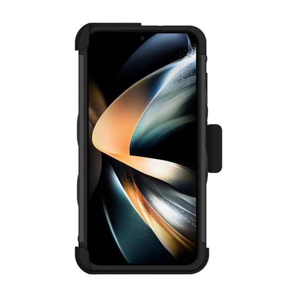 Etui Pancerne Do Samsung Galaxy S23 Ze Szkłem 9H Na Ekran + Uchwyt Z Podstawką Zizo Bolt Series Czarny