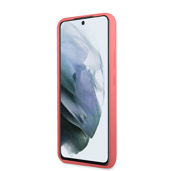 Etui Do Samsung Galaxy S22+ Guess Silicone Script Metal Logo Różowy