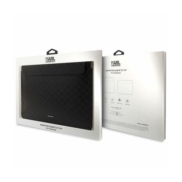 Etui Na Notebooka 14 " Karl Lagerfeld Saffiano Monogram Plaque Sleeve Czarny
