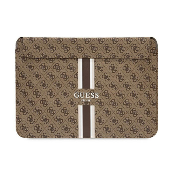 Etui Na Notebooka 14 " Guess 4G Printed Stripes Computer Sleeve Brązowy