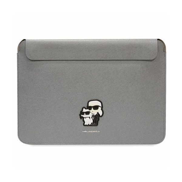 Etui Na Notebook 14 " Karl Lagerfeld NFT Saffiano Karl & Choupette Sleeve Srebrny