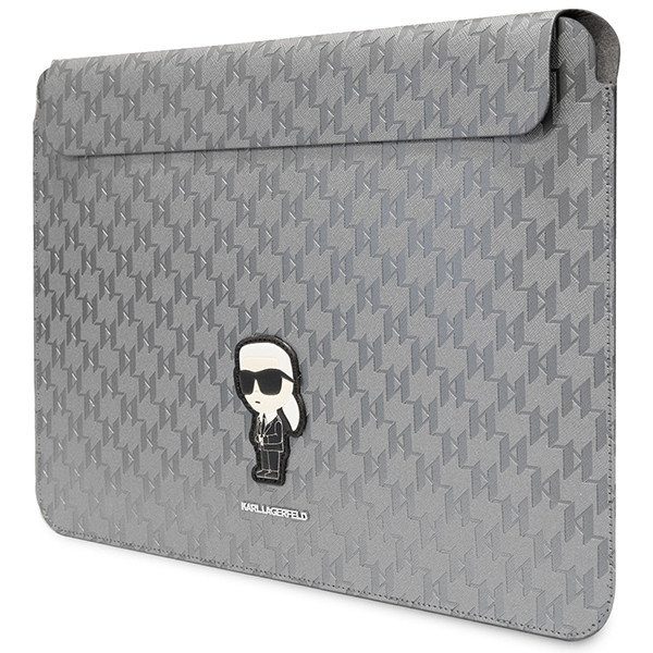 Etui Na Notebook 14 " Karl Lagerfeld NFT Saffiano Monogram Ikonik Karl Sleeve Srebrny