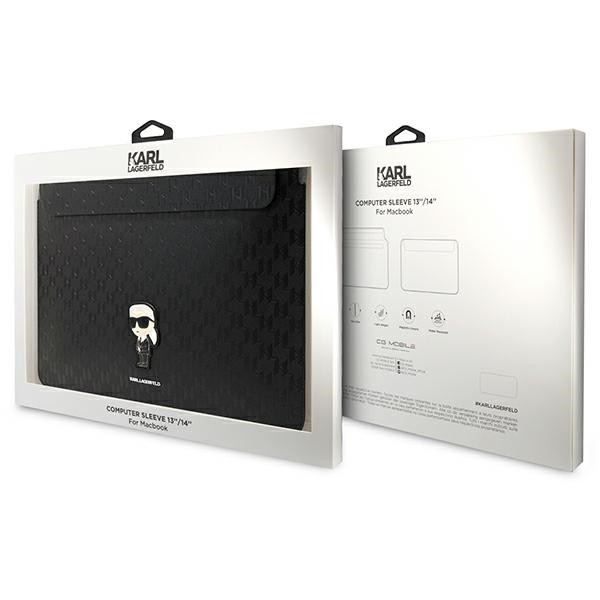 Etui Na Notebooka 14 " Karl Lagerfeld NFT Saffiano Monogram Ikonik Karl Sleeve Czarny