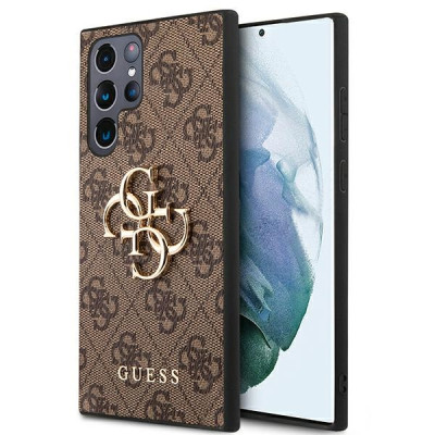 Etui Do Samsung Galaxy S22 Ultra Guess 4G Big Metal Logo Brązowy