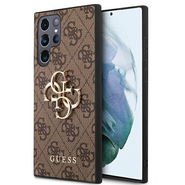 Etui Do Samsung Galaxy S22 Ultra Guess 4G Big Metal Logo Brązowy