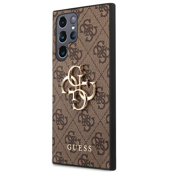 Etui Do Samsung Galaxy S22 Ultra Guess 4G Big Metal Logo Brązowy