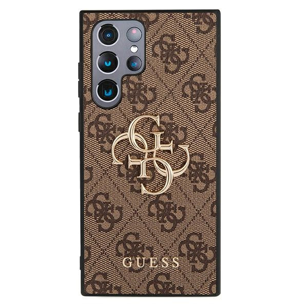Etui Do Samsung Galaxy S22 Ultra Guess 4G Big Metal Logo Brązowy