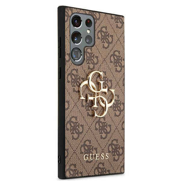 Etui Do Samsung Galaxy S22 Ultra Guess 4G Big Metal Logo Brązowy