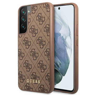 Etui Do Samsung Galaxy S22 Guess 4G Metal Gold Logo Brązowy
