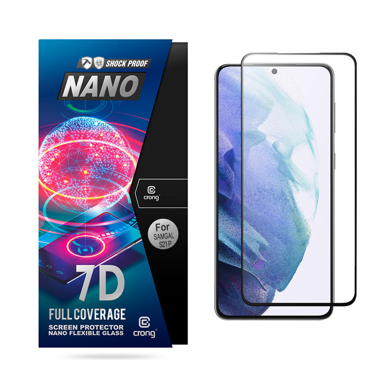 Szkło Hybrydowe Niepękające 9H Na Cały Ekran Samsung Galaxy S21+ Crong 7D Nano Flexible Glass