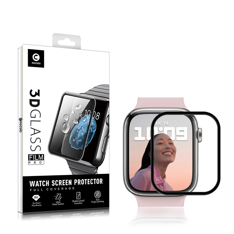 Szkło Ochronne Na Ekran Apple Watch 45 mm Mocolo 3D Glass Full Glue