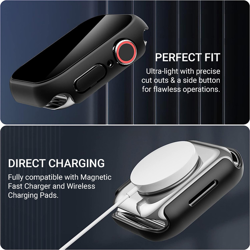 Etui Ze Szkłem Do Apple Watch 45 mm Crong...