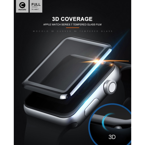 Szkło Ochronne Na Ekran Apple Watch 45 mm Mocolo 3D Glass Full Glue