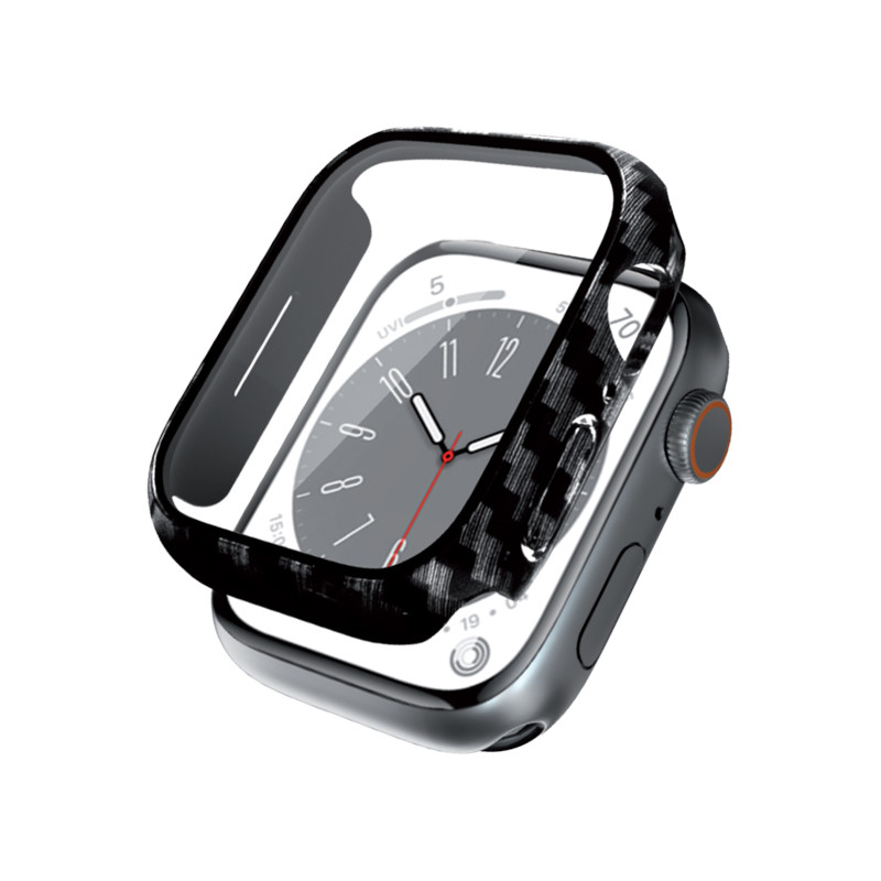 Etui Ze Szkłem Do Apple Watch 45 mm Crong Hybrid Watch Case Czarny