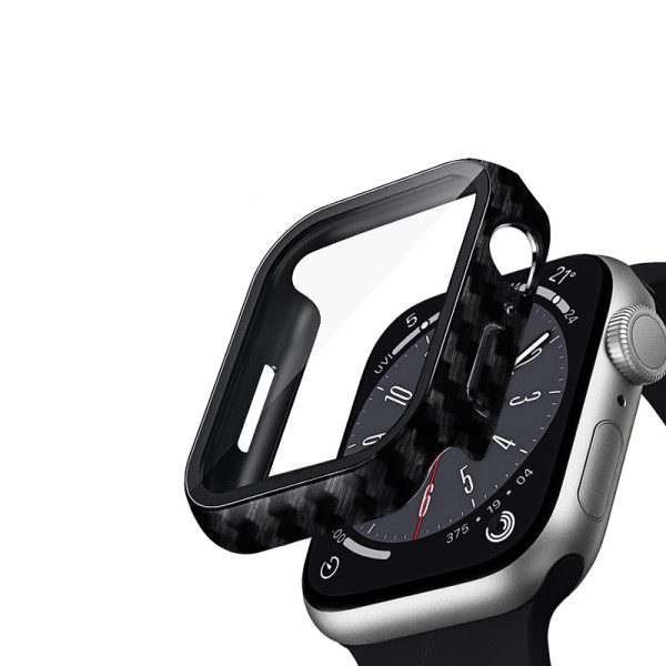 Etui Ze Szkłem Do Apple Watch 45 mm Crong Hybrid Watch Case Czarny