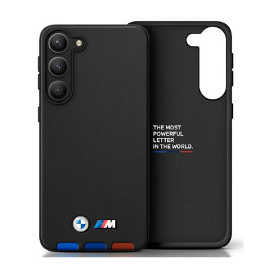 Etui Do Samsung Galaxy A54 5G BMW Leather Hot Stamp Tricolor Czarny