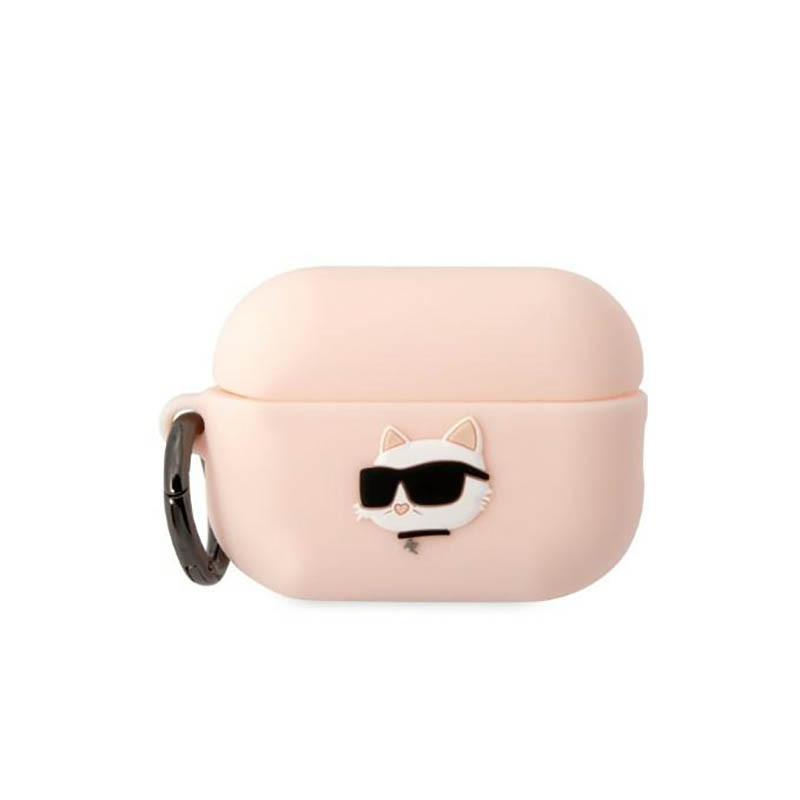 Etui Do AirPods Pro 2 Karl Lagerfeld Silicone NFT Choupette Head 3D Różowy