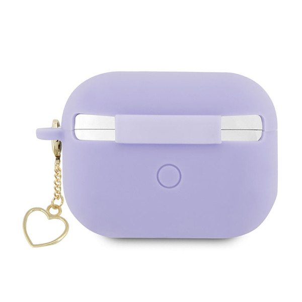 Etui Do AirPods Pro 2 Guess Silicone Heart Charm Fioletowy