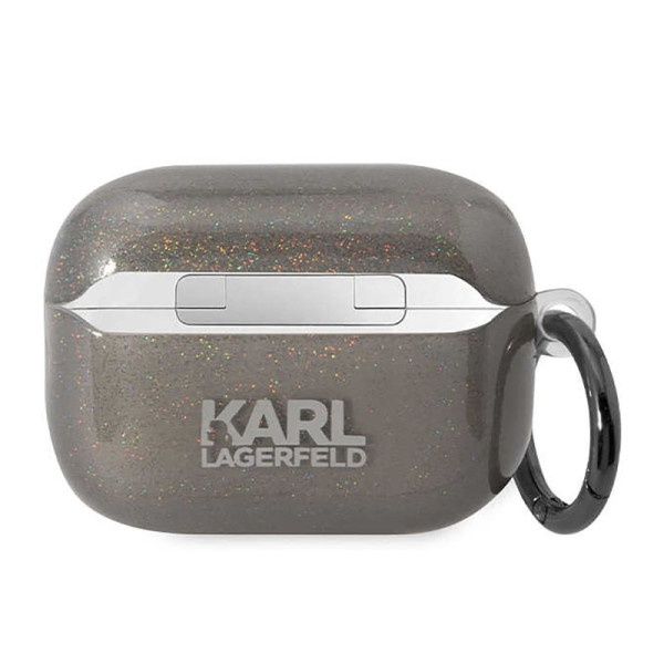 Etui Do AirPods Pro 2 Karl Lagerfeld Glitter NFT Karl & Choupette Czarny
