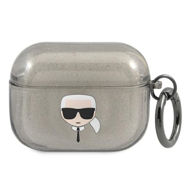 Etui Do AirPods Pro Karl Lagerfeld Karl Head Glitter Czarny