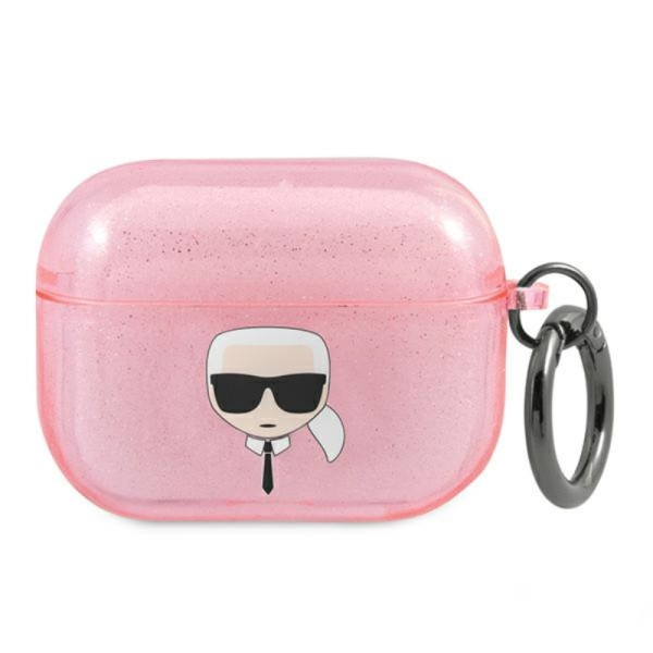 Etui Do AirPods Pro Karl Lagerfeld Karl Head Glitter Różowy