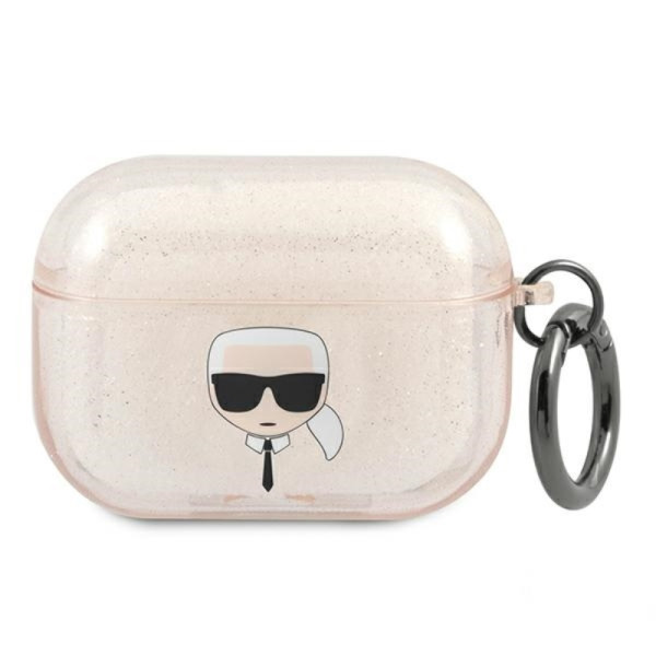 Etui Do AirPods Pro Karl Lagerfeld Karl Head Glitter Złoty