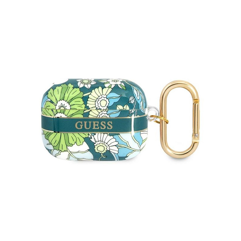 Etui Do AirPods Pro Guess Flower Zielony