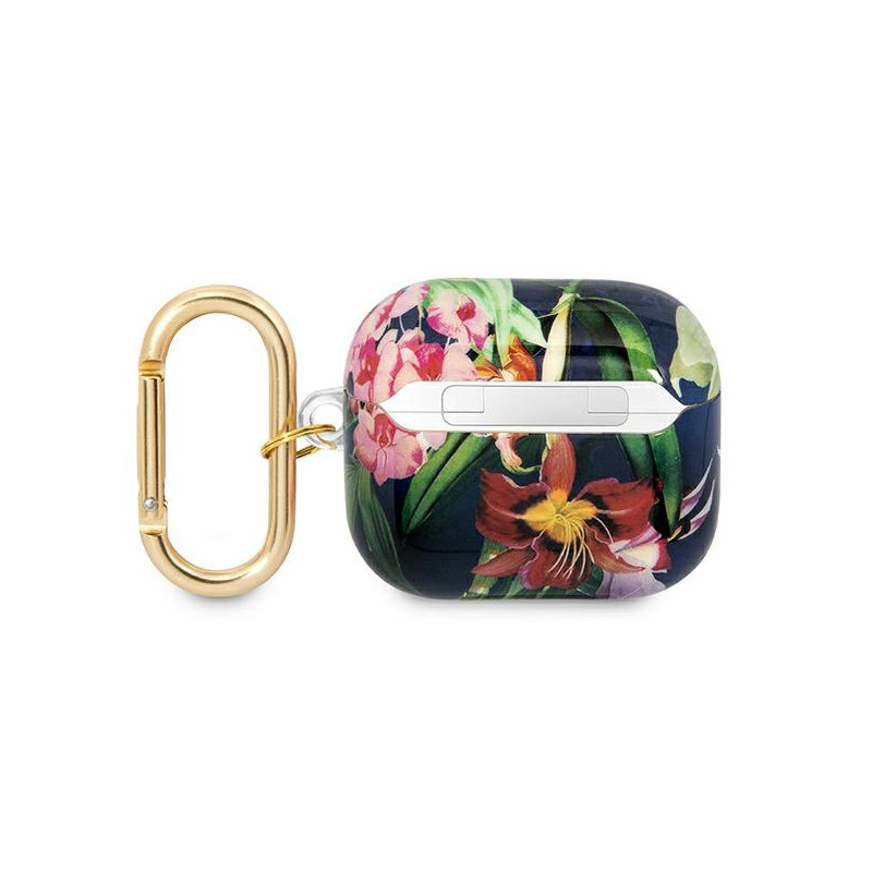Etui Do AirPods 3 Guess Flower Strap Niebieski