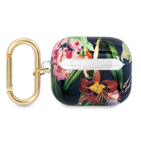 Etui Do AirPods 3 Guess Flower Strap Niebieski