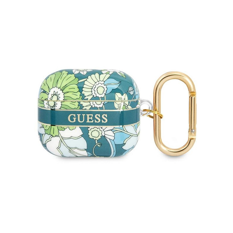 Etui Do AirPods 3 Guess Flower Strap Zielony
