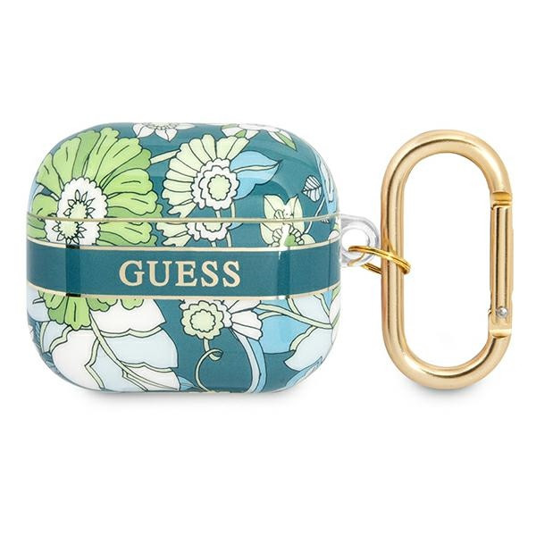 Etui Do AirPods 3 Guess Flower Strap Zielony