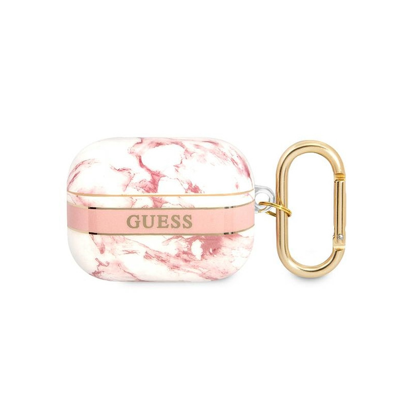 Etui Do AirPods Pro Guess Marble Strap Różowy