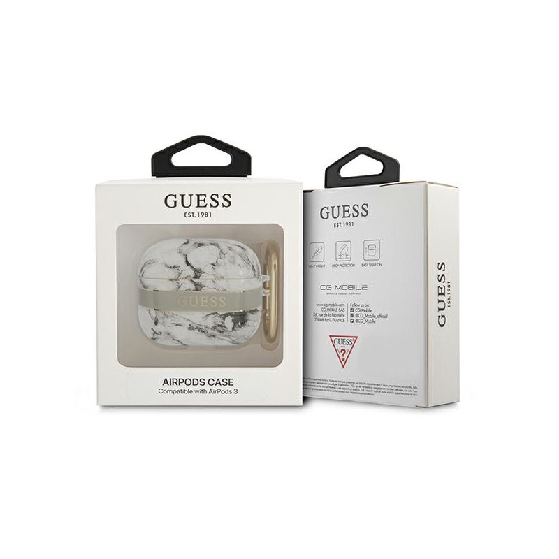 Etui Do AirPods 3 Guess Marble Strap Szary
