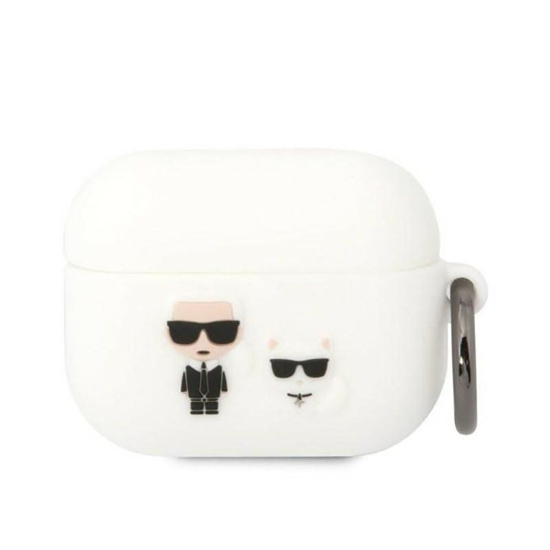 Etui Do AirPods Pro Karl Lagerfeld Silicone Karl & Choupette Biały