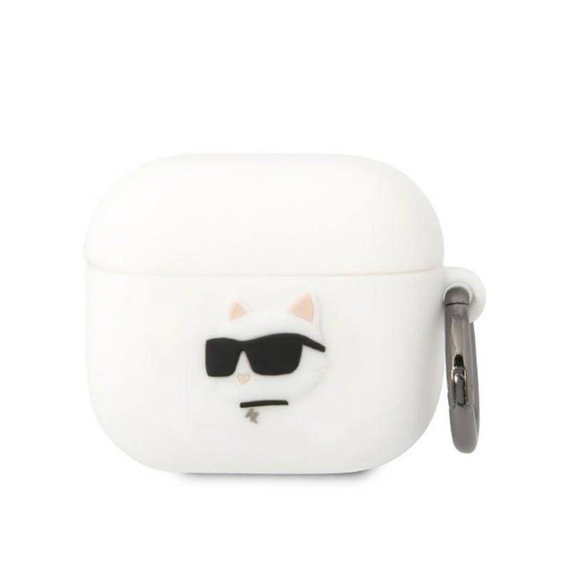 Etui Do AirPods 3 Karl Lagerfeld Silicone NFT Choupette Head 3D Biały