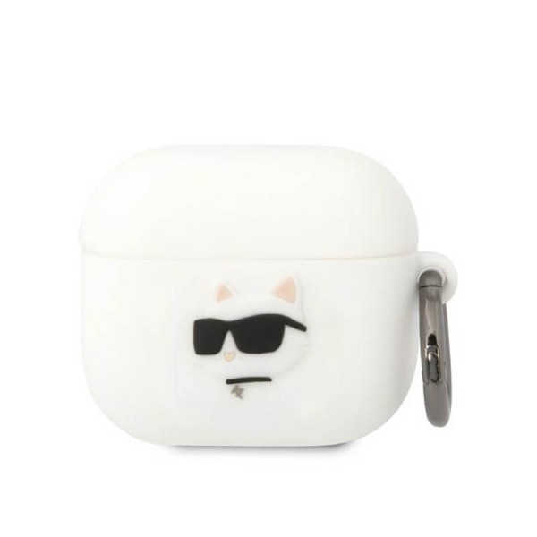 Etui Do AirPods 3 Karl Lagerfeld Silicone NFT Choupette Head 3D Biały