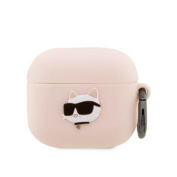 Etui Do AirPods 3 Karl Lagerfeld Silicone NFT Choupette Head 3D Różowy