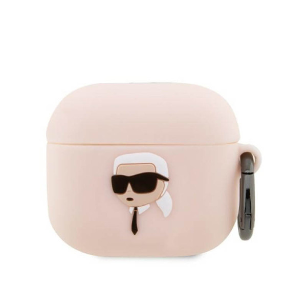 Etui Do AirPods 3 Karl Lagerfeld Silicone NFT Karl Head 3D Różowy