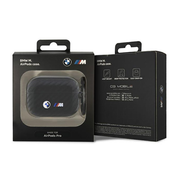 Etui Do AirPods Pro BMW Carbon Double Metal Logo Czarny