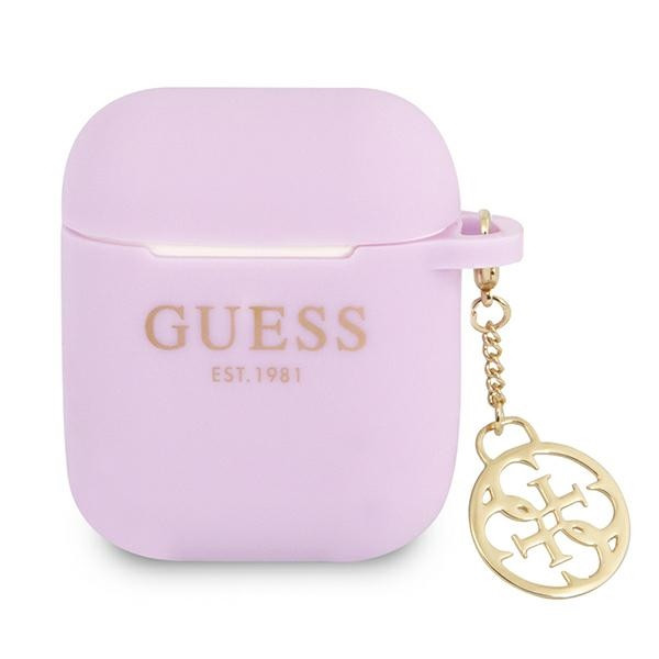 Etui Do AirPods Guess 4G Charms Silicone Case  Fioletowy