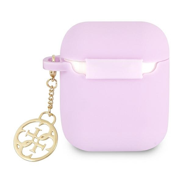 Etui Do AirPods Guess 4G Charms Silicone Case  Fioletowy