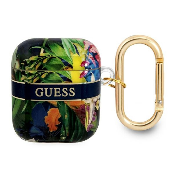 Etui Do AirPods 1 / 2 Gen Guess Flower Niebieski