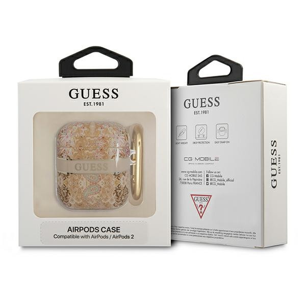 Etui Do AirPods 1 / 2 Gen Guess Paisley Złoty