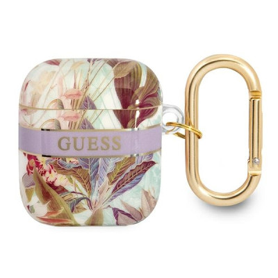 Etui Do AirPods 1 / 2 Gen Guess Flower Fioletowy