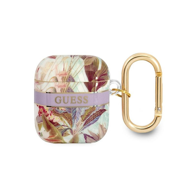 Etui Do AirPods 1 / 2 Gen Guess Flower Fioletowy