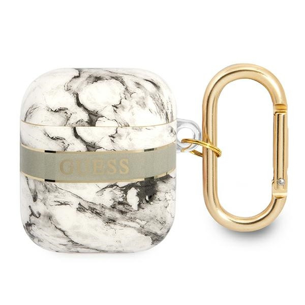 Etui Do AirPods 1 / 2 Gen Guess Marble Strap Szary