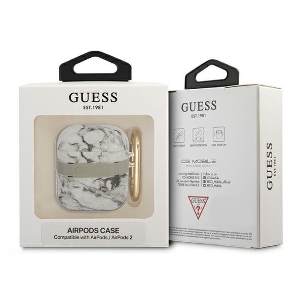 Etui Do AirPods 1 / 2 Gen Guess Marble Strap Szary