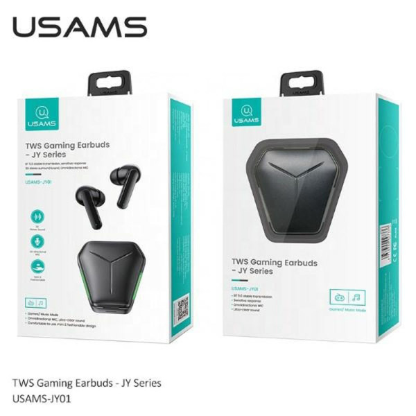 Słuchawki Bluetooth 5.0 Tws + Etui Ładujące Usams Jy Series Czarny